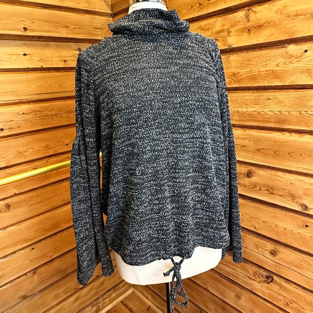 Sunday in Brooklyn by Anthro. Blk & Whte Cowl Neck Balloon Sleeve Sweater Size L